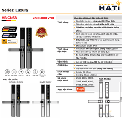 Khóa vân tay Hubert cửa nhôm CN68