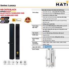 Khóa vân tay Hubert cửa nhôm CN79 BLACK