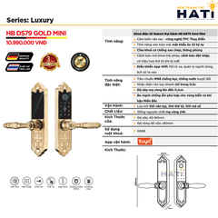 Khóa vân tay Hubert đại sảnh DS79 GOLD MINI