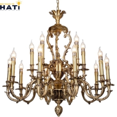 Đèn chùm đồng tân cổ điển Valora 15 tay