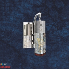 Đèn tường led pha lê trụ vuông cành hoa