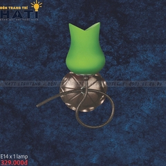 Đèn tường thuỷ tinh chao bông hoa xanh xanh lá