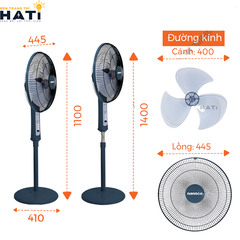Quạt đứng Nanoco NSF1601G-B màu xanh