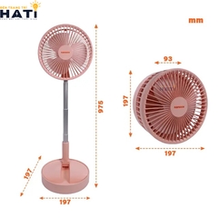 Quạt sạc Nanoco NFF1617P màu hồng