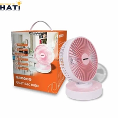 Quạt sạc Nanoco NRF6215P màu hồng
