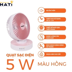 Quạt sạc Nanoco NRF6215P màu hồng