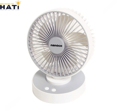 Quạt sạc Nanoco NRF6215W màu trắng
