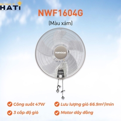 Quạt treo tường Nanoco NWF1604G màu xám