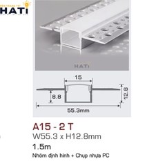 Thanh nhôm led âm viền Anfaco A15