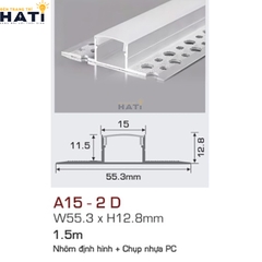 Thanh nhôm led âm viền Anfaco A15