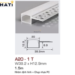 Thanh nhôm led âm viền Anfaco A20