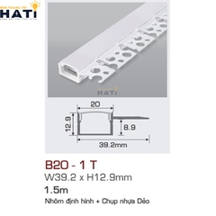 Thanh nhôm led âm viền Anfaco B20