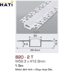 Thanh nhôm led âm viền Anfaco B20