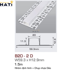 Thanh nhôm led âm viền Anfaco B20