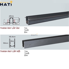 Thanh ray lắp âm - nổi Anfaco kích thước 1m - 1m5 -2m