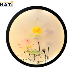 Vách tranh led bông hoa sen trang trí phòng thờ