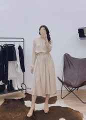 Váy lụa dáng dài HM