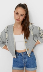 Cardigan xám Stradivarius