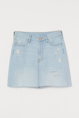 Chân váy bò rách HM