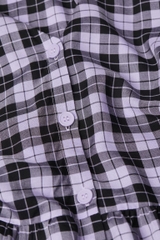 Váy kẻ cổ V tím HM