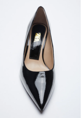 Giày giả da bóng gót vuông Zara