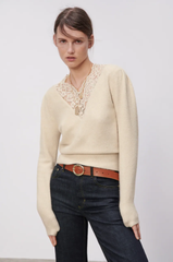 Áo len cổ ren Zara