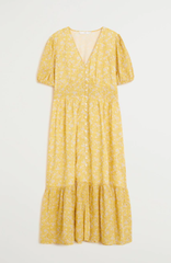 Váy maxi hoa vàng Mango