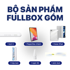 Combo sản phẩm Bút cảm ứng Pencil V kèm phụ kiện cho i.p.a.d gen, Air M2, Air M3, Pro M4, Pro M5