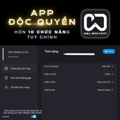 Bút cảm ứng CWT CHILL WITH TATTY Pencil X PRO sạc không dây dùng cho các các thiết bị cảm ứng I.p.a.d có hỗ trợ sạc hít