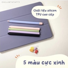 Vỏ đựng bảo vệ bút cảm ứng pencil 1/2/cwt chất liệu silicon màu pastel Hàn Quốc