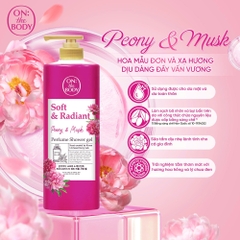 ON THE BODY SOFT & RADIANT PEONY & MUSK SCENT PERFUME SHOWER GEL
