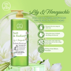 ON THE BODY SOFT & RADIANT LILY & HONEYSUCKLE SCENT PERFUME SHOWER GEL