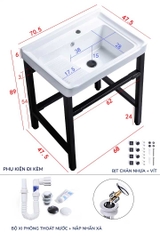 BỘ CHÂN THÉP + MẶT CHẬU GIẶT KC - 05