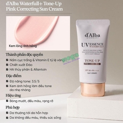 Kem Chống Nắng d'Alba Tone-Up Pink Correcting Sun Cream - Nâng Tông Hồng Tự Nhiên