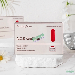 Pharmaform A.C.E AcnClear - Viên Uống Kiềm Dầu, Trị Mụn 30 Viên