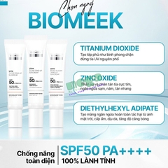  Kem Chống Nắng Sinh Học Biomeek UVM SPF 50+ PA++++ Với 3 Tone Màu