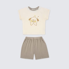 Bộ cộc tay La Pomme cún yêu dự tiệc - 6,9,12,18M be