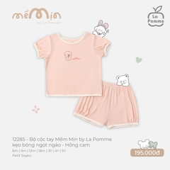 Bộ cộc tay Mềm Mịn by La Pomme kẹo bông ngọt ngào Hồng Cam (6M,9M,12M,18M,3Y,4Y,5Y)