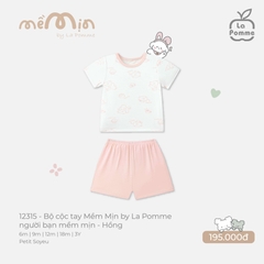 Bộ cộc tay Mềm Mịn by La Pomme người bạn mềm mịn Hồng (6M,9M,12M,18M,3Y)
