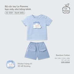 Bộ cộc tay La Pomme bạn mây nhỏ bồng bềnh Xanh biển (6M,9M,12M,18M,3Y,4Y,5Y)