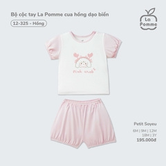 Bộ cộc tay La Pomme cua hồng dạo biển Hồng (6M,9M,12M,18M,3Y)