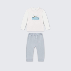 Bộ dài tay La Pomme nhóm bạn vui vẻ - 6,9,12,18M,3Y,4Y,5Y Trắng