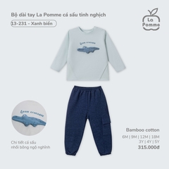 Bộ dài tay La Pomme cá sấu tinh nghịch - 6,9,12,18M,3Y,4Y,5Y Xanh biển