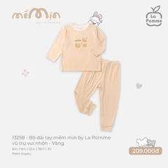 Bộ dài tay mềm mịn by La Pomme vũ trụ vui nhộn - 6,9,12,18M,3Y Vàng