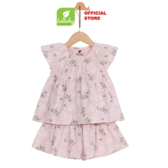 Lullaby Bộ bé gái chun cổ NH192V - Hồng in - 1,3Y