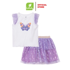 Lullaby Bộ bé gái viền cổ NH194V - Trắng - 1,2,3Y
