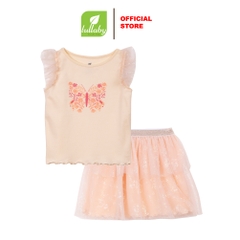 Lullaby Bộ bé gái viền cổ NH194V - Hồng Nhạt - 1,2,3Y