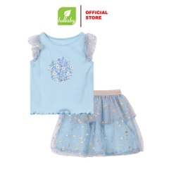 Lullaby Bộ bé gái viền cổ NH194V - xanh nhạt - 1,2,3Y