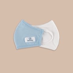 Bu Baby Khẩu trang Bambus Trắng Blue (Free size)