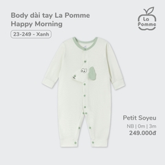 Body dài tay La Pomme Happy Morning - Newborn,0,3M Xanh